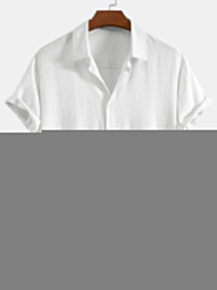 Button-Up Shirt in Linen and Rayon Blend