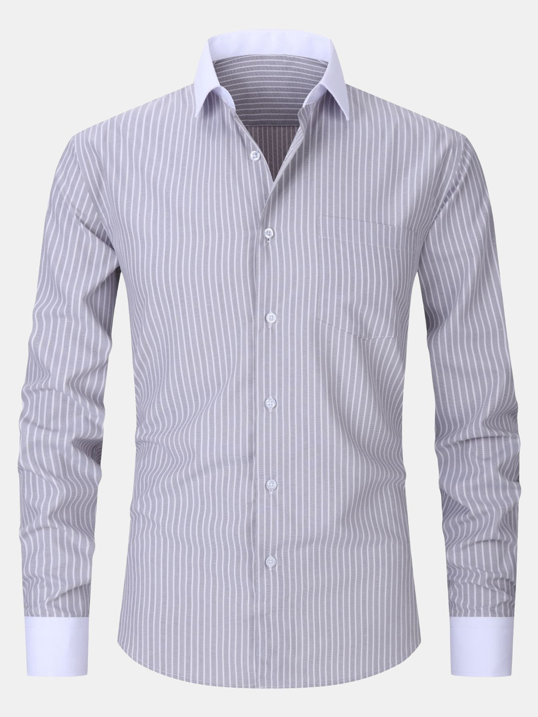 Contrast Collar Shirt with Stripes