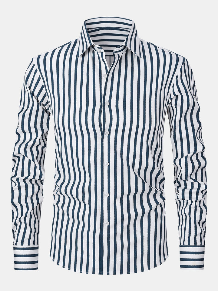 Long Sleeve Striped Shirt with Buttons